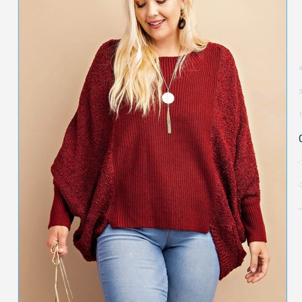 Burgundy high low sweater